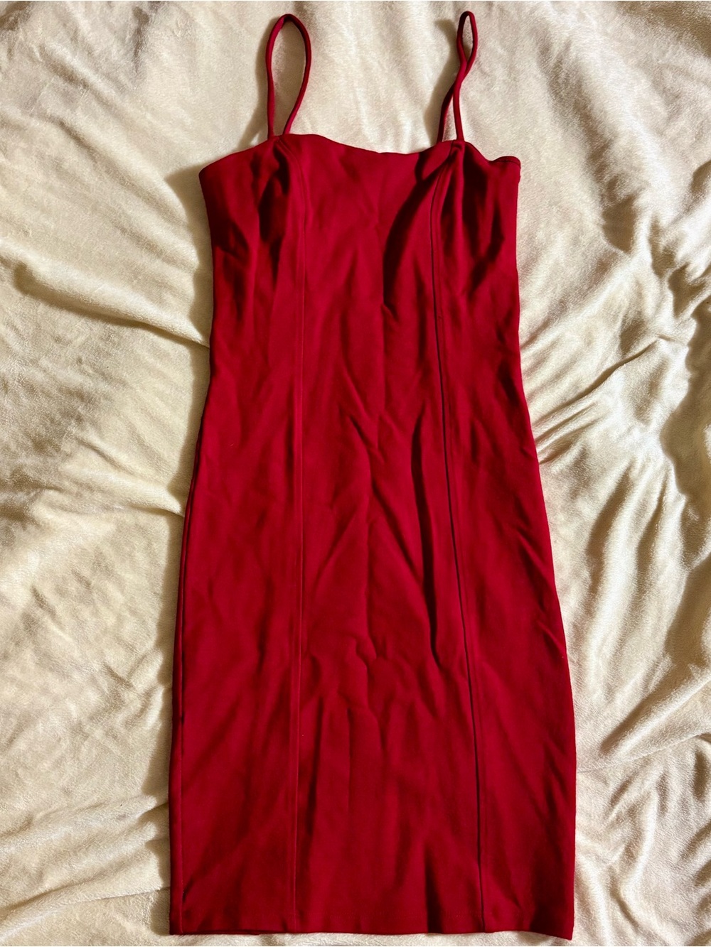 Forever 21 Short Fitted Bodycon Maroon Wine Red Spaghetti Strap Dress Small Fall